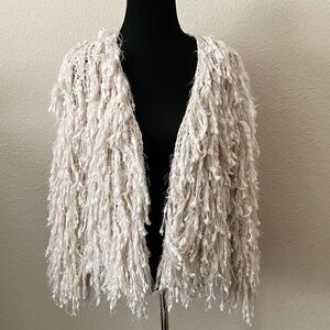 Forever 21 Cream Textured Teddy Jacket